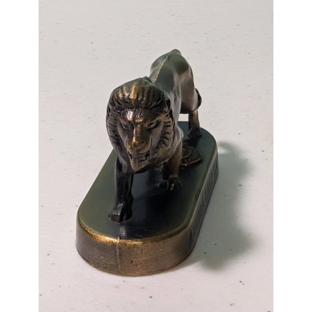 Lions Club International Brass Lion Figurine Vintage